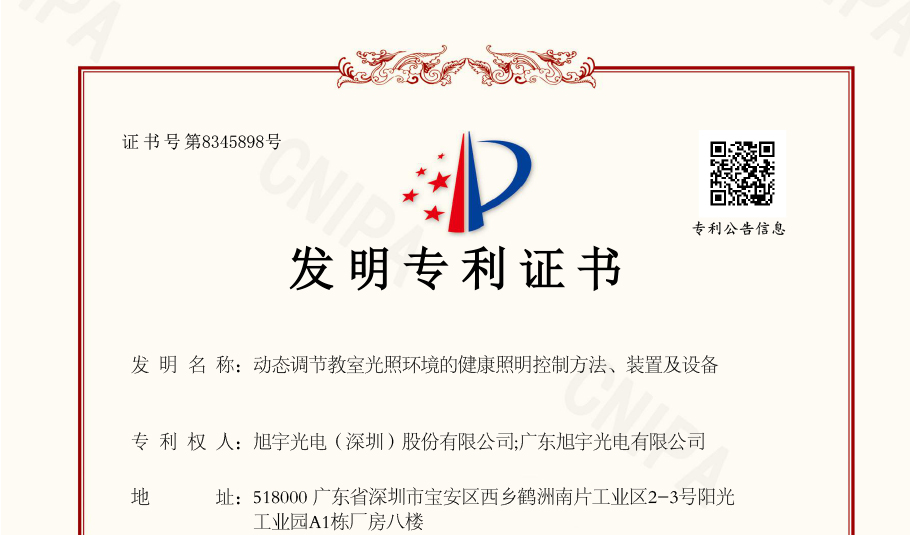 创新驱动，专利领航：旭宇光电再获多项国内外发明专利授权